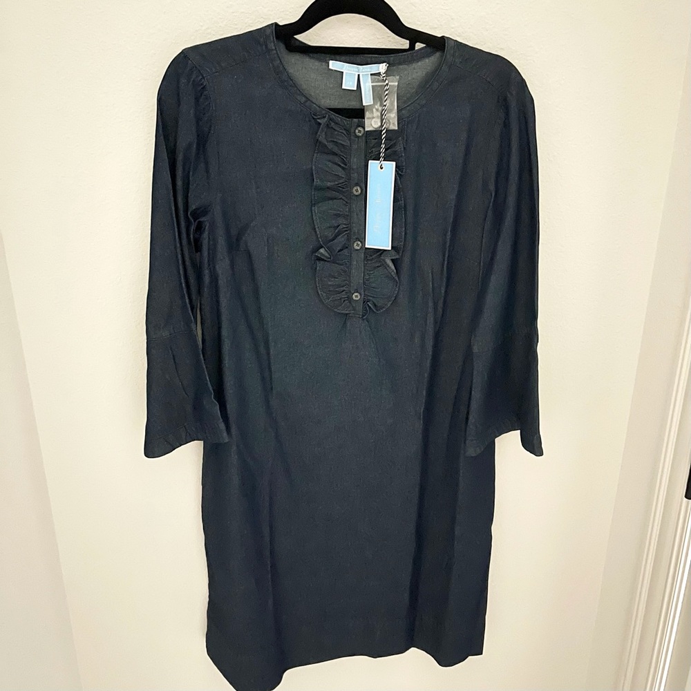 Draper James Chambray Ruffle Shift Dress